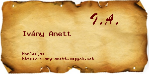 Ivány Anett névjegykártya