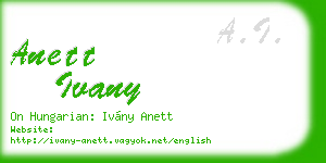 anett ivany business card